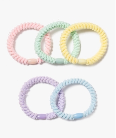 GEMO Elastiques cheveux coloris acidulés enfant (lot de 5) Multicolore