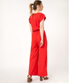 combinaison pantalon avec haut cache-coeur femme rouge combinaisons pantalonK185201_3