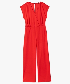 combinaison pantalon avec haut cache-coeur femme rouge combinaisons pantalonK185201_4