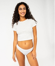 GEMO Culotte en matière extensible femme Beige