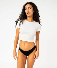 GEMO Culotte en matière extensible femme Noir