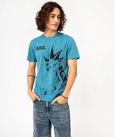 GEMO Tee-shirt à manches courtes motif manga homme - Yu-Gi-Oh Bleu