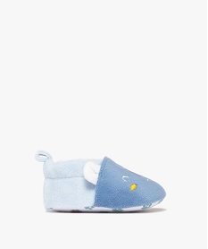 chaussons de naissance bebe garcon rhinoceros en velours bleu standardK190701_1