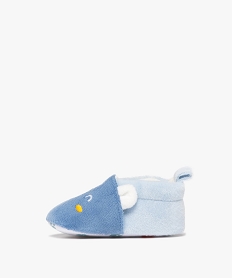 chaussons de naissance bebe garcon rhinoceros en velours bleu standardK190701_3