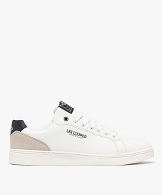 GEMO Baskets de ville à lacets avec contrefort suédé homme - Lee Cooper Blanc