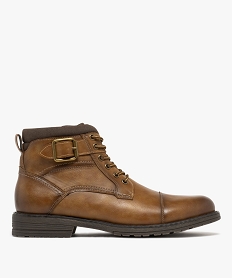 boots home a lacets et a zip avec bout droit classique marron chineK224501_1
