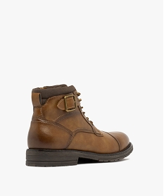boots home a lacets et a zip avec bout droit classique marron chineK224501_4