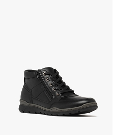 boots homme confort a lacets et zip lateral avec bout carre noirK224901_2