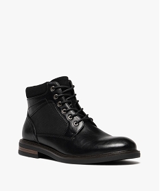 boots homme casual a lacets avec col mousse noir vifK225001_2