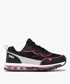 GEMO Baskets femme running en mesh avec semelle à bulle dair translucide - Nasa noir standard