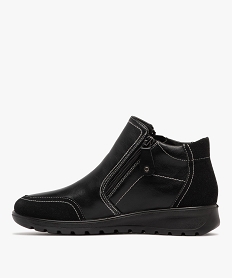 boots femme confort a double zip avec surpiqures contrastantes noir standardK240001_3