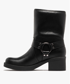 boots femme a talon et bout carres avec col large et souple noir standardK244901_3