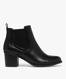 GEMO Boots femme unies à talon moyen style Chelsea noir standard