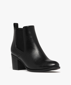 boots femme unies a talon moyen style chelsea noir standardK245501_2