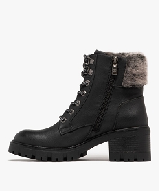 boots femme a talon carre et col duveteux - tom tailor noir standardK249701_3
