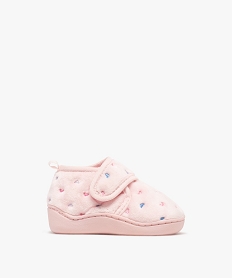 GEMO Chaussons bottillons en velours avec motifs coeurs brodés bébé fille rose standard