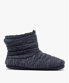 GEMO Chaussons bottillons en maille doublés sherpa homme bleu standard