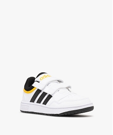 baskets garcon a double scratch avec bandes laterales hoops - adidas blanc chine basketsK270001_2