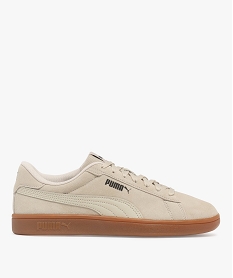 GEMO Baskets homme en cuir suédé avec semelle effet gomme Smash - Puma beige standard