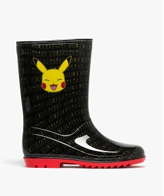 bottes de pluie a semelle crantee contrastante pikachu - pokemon noir standardK282701_1