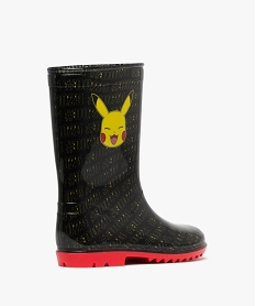 bottes de pluie a semelle crantee contrastante pikachu - pokemon noir standardK282701_4