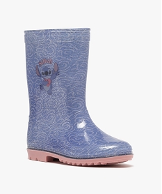 bottes de pluie fille a paillettes avec semelle crantee - lilo stitch bleu standardK282801_2