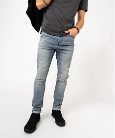 jean skinny en coton stretch delave homme gris jeans delavesK287401_1