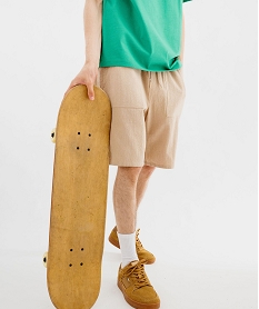 bermuda en coton avec larges poches homme beige shorts et bermudasK291901_1