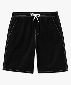 bermuda en toile de coton a taille elastiquee homme noir shorts et bermudasK292001_4
