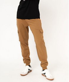 GEMO Pantalon de jogging coupe cargo homme Brun