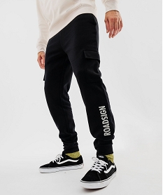 GEMO Pantalon de jogging en molleton douillet coupe cargo homme - Roadsign Noir