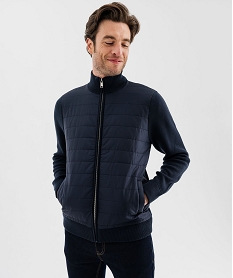 GEMO Gilet bimatière matelassé homme Bleu