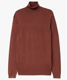 GEMO Pull à col roulé en maille fine homme Rouge