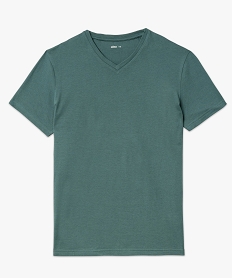 tee-shirt a manches courtes et col v homme vert tee-shirtsK305301_4