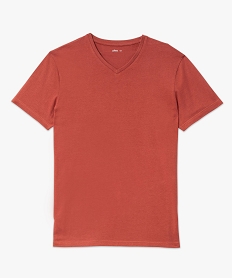 tee-shirt a manches courtes et col v homme orange tee-shirtsK305501_4