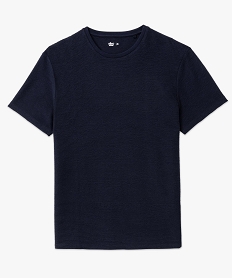 tee-shirt a manches courtes en maille texturee aspect raye homme bleu tee-shirtsK305601_4