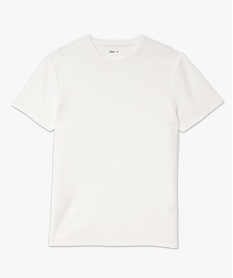 tee-shirt a manches courtes en maille texturee aspect raye homme blanc tee-shirtsK305701_4