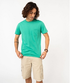 GEMO Tee-shirt à manches courtes avec poche poitrine homme Vert