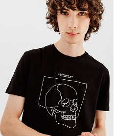 tee-shirt manches courtes imprime homme noirK306901_2