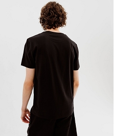 tee-shirt manches courtes imprime homme noirK306901_3