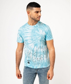 GEMO Tee-shirt manches courtes tie-and-dye imprimé homme - Pokémon Bleu