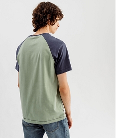 tee-shirt manches courtes raglan contrastantes homme - camps united vert tee-shirtsK307801_3