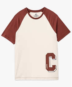 tee-shirt manches courtes raglan contrastantes homme - camps united beige tee-shirtsK307901_4