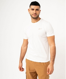 tee-shirt manches courtes coupe droite en coton homme blancK308201_1