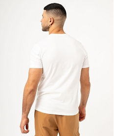tee-shirt manches courtes coupe droite en coton homme blanc tee-shirtsK308201_3