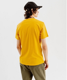 tee-shirt manches courtes imprime homme - roadsign jauneK309501_3