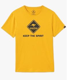 tee-shirt manches courtes imprime homme - roadsign jauneK309501_4
