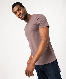 tee-shirt manches courtes en maille piquee homme violet tee-shirtsK309801_1