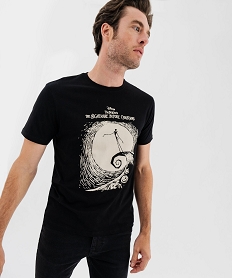 GEMO Tee-shirt manches courtes imprimé homme - Létrange Noël de monsieur Jack Noir