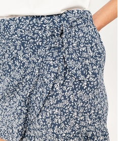 jupe short a motifs fleuris avec volants femme bleu shortsK312001_2